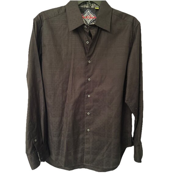 Robert Graham Classic Fit Flip Cuff Shirt Men’s XL Black Pattern - Picture 5 of 7